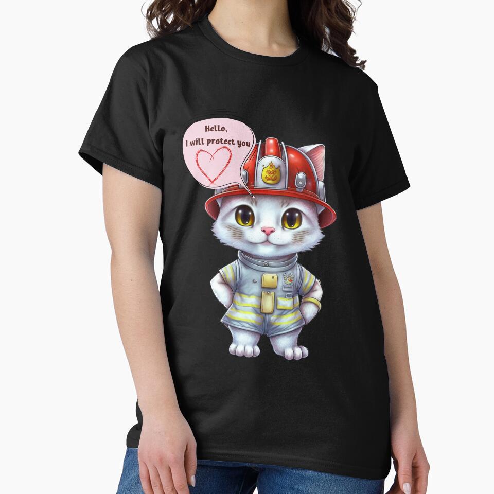 Firefighter, i will protect you, cat by HarriPaloma