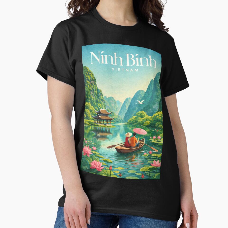 Ninh Binh Vietnam Trang An Lotus River Boat Scenic Landscape by Places On Earth Unisex
