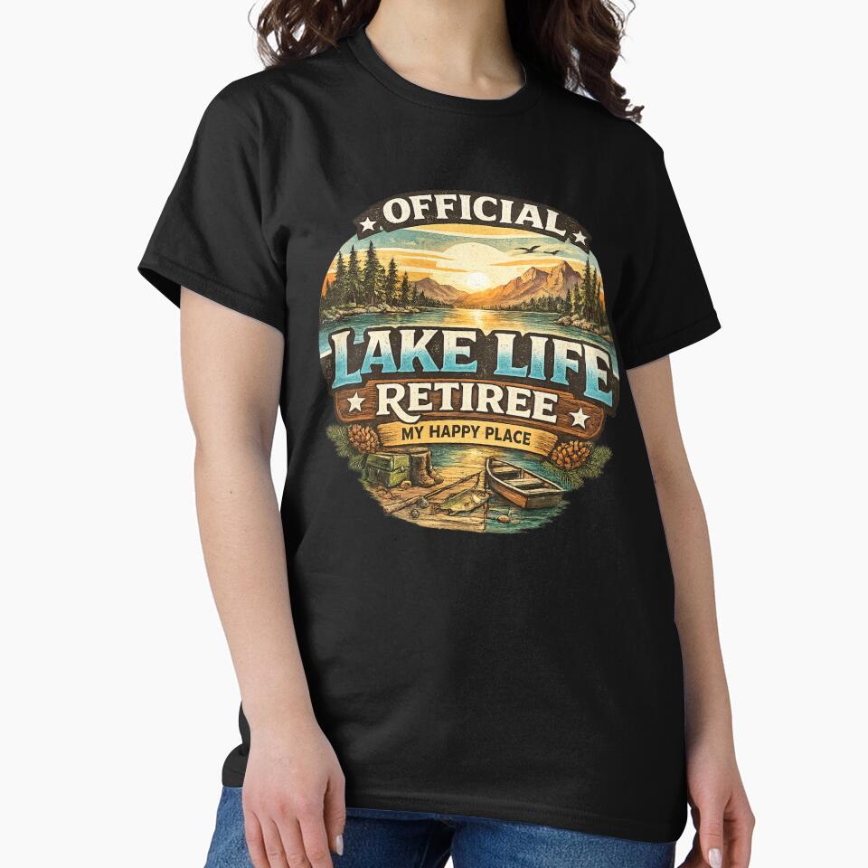 Official Lake Life Retiree T-Shirt Funny Retirement by CozyRetirementGifts