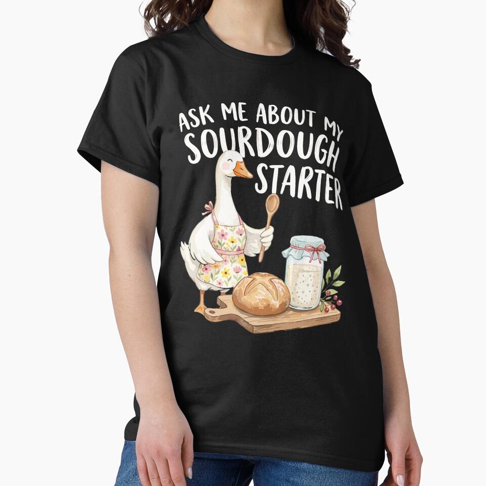 Sourdough Starter Funny Baking Goose Illustration by Betsytiptoe