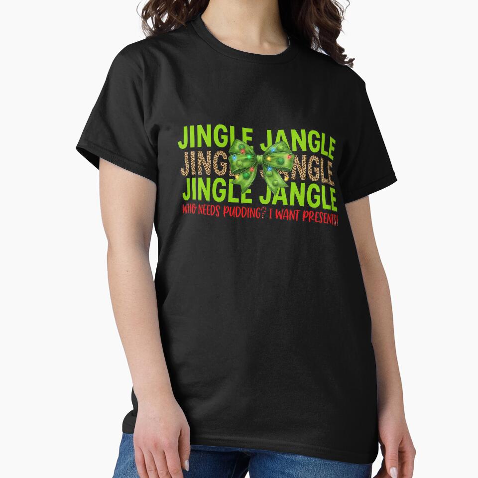 Jingle Jangle Christmas Quote – Funny Bow Holiday Typography by MiszungART