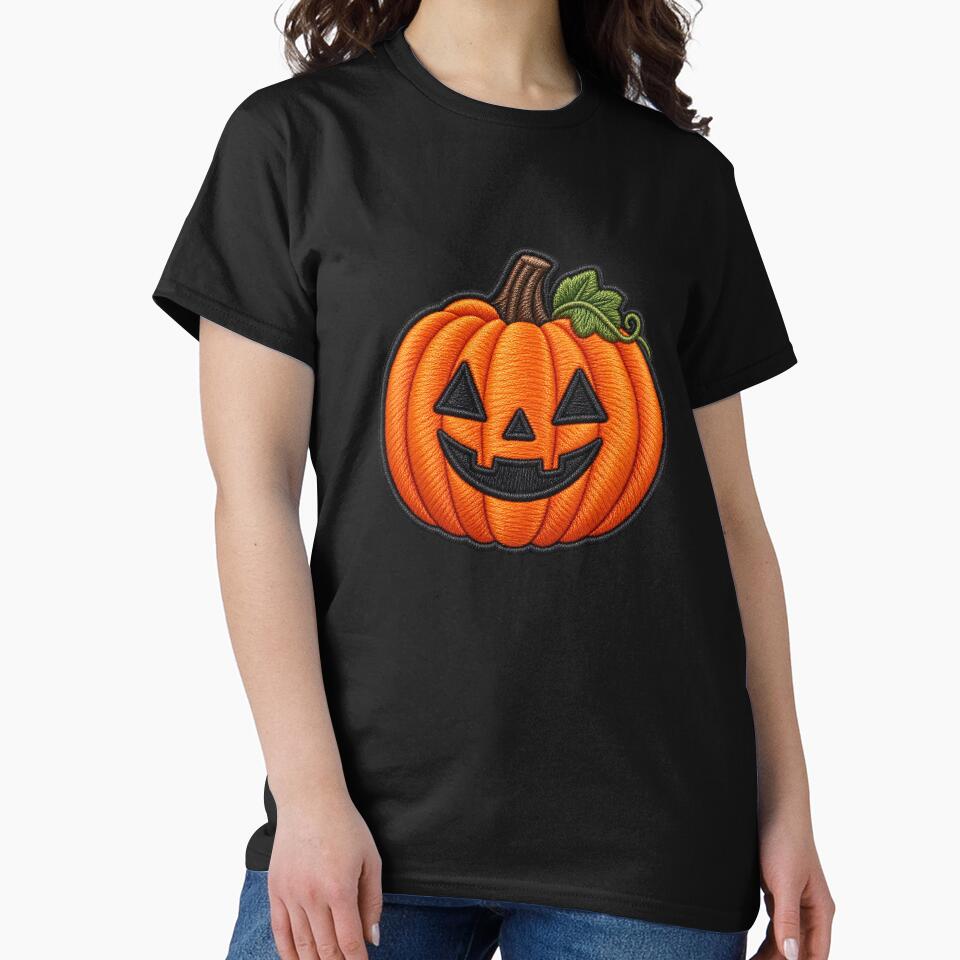 Cute Halloween Pumpkin Embroidered Patch Sticker Spooky Gift by ArcanePrintsxo