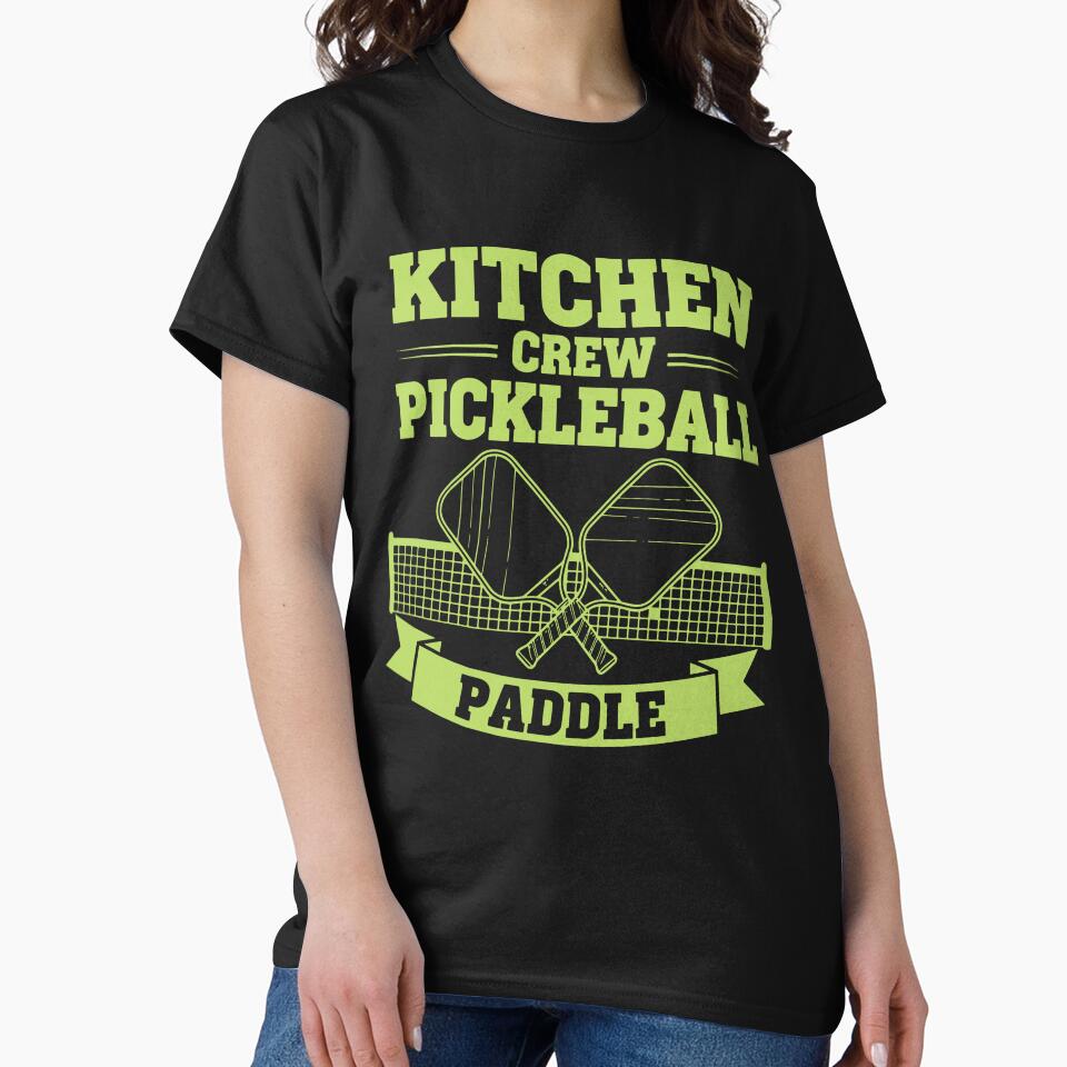 Pickleball Kitchen Crew Paddle funny player pickle by LuminOrb