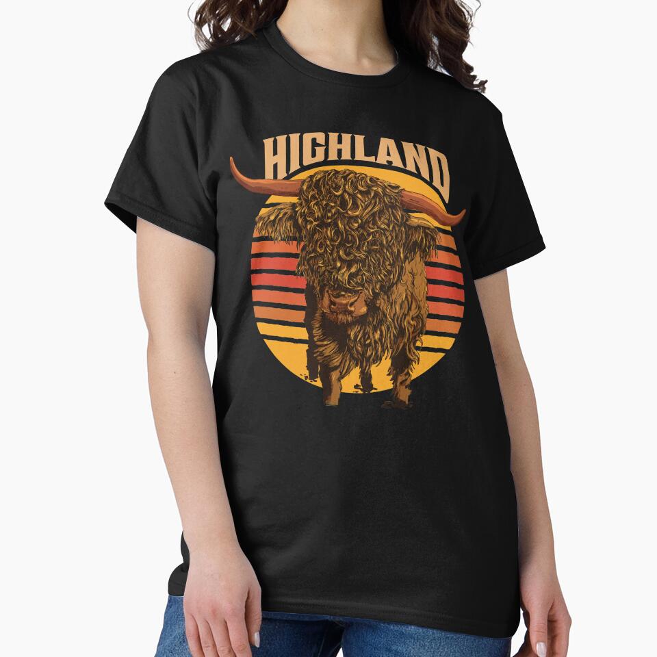 Vintage Scottish Highland Cow Art by MrEddie10