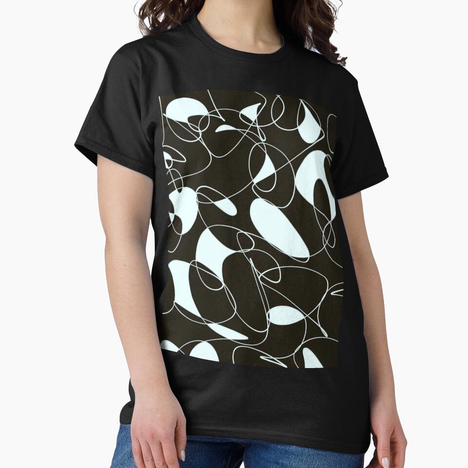 Abstract Line Minimalist Black and White Art Pattern by hopecope