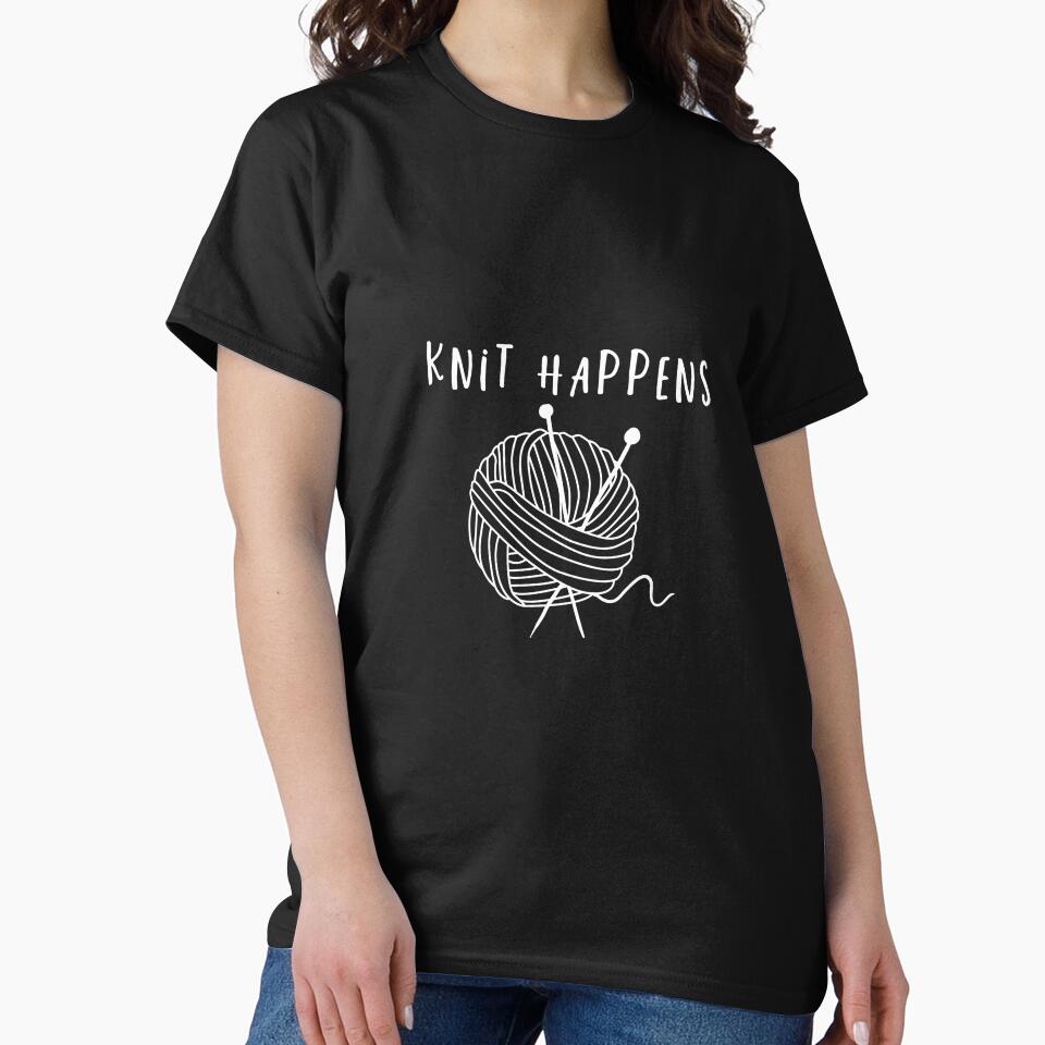 Knit Happens Funny Crocheting Knitting Gift by Pubi