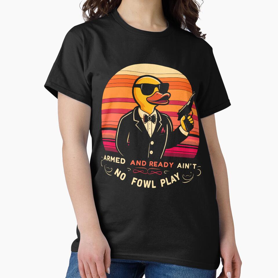 Funny Yellow Duck No Fowl Play by KitonicTees