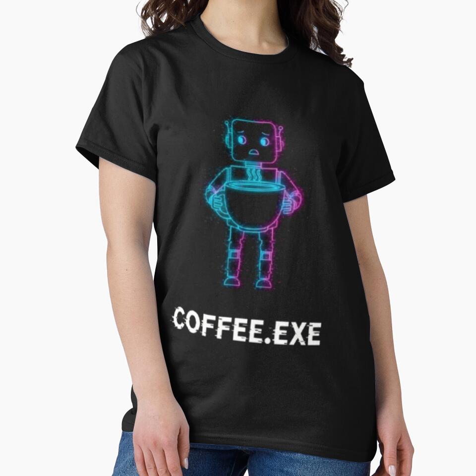 Coffee.exe – Funny Programmer Robot Cyberpunk Design by trend-forge