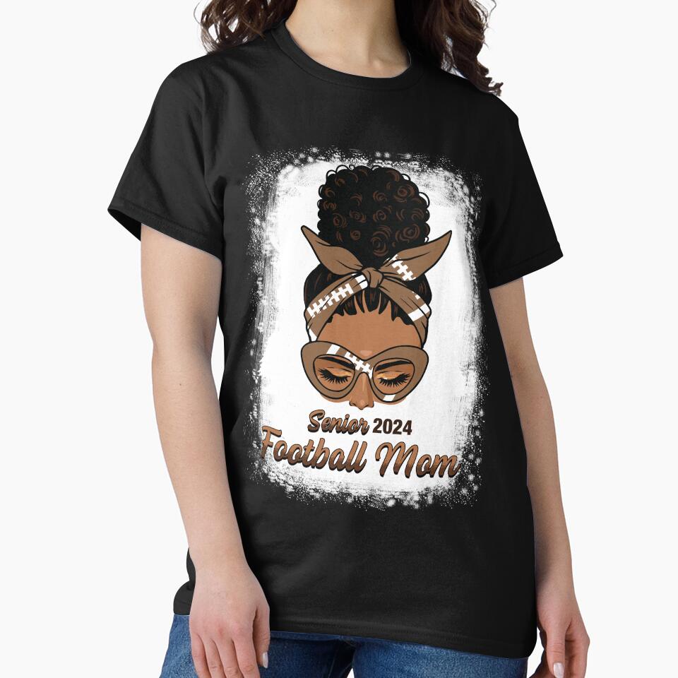 Afro Messy Bun Football Mom Shirt, Funny Football Mom Shirt, Game Day Footabll, Sport Mom Shirt by winfredkareem