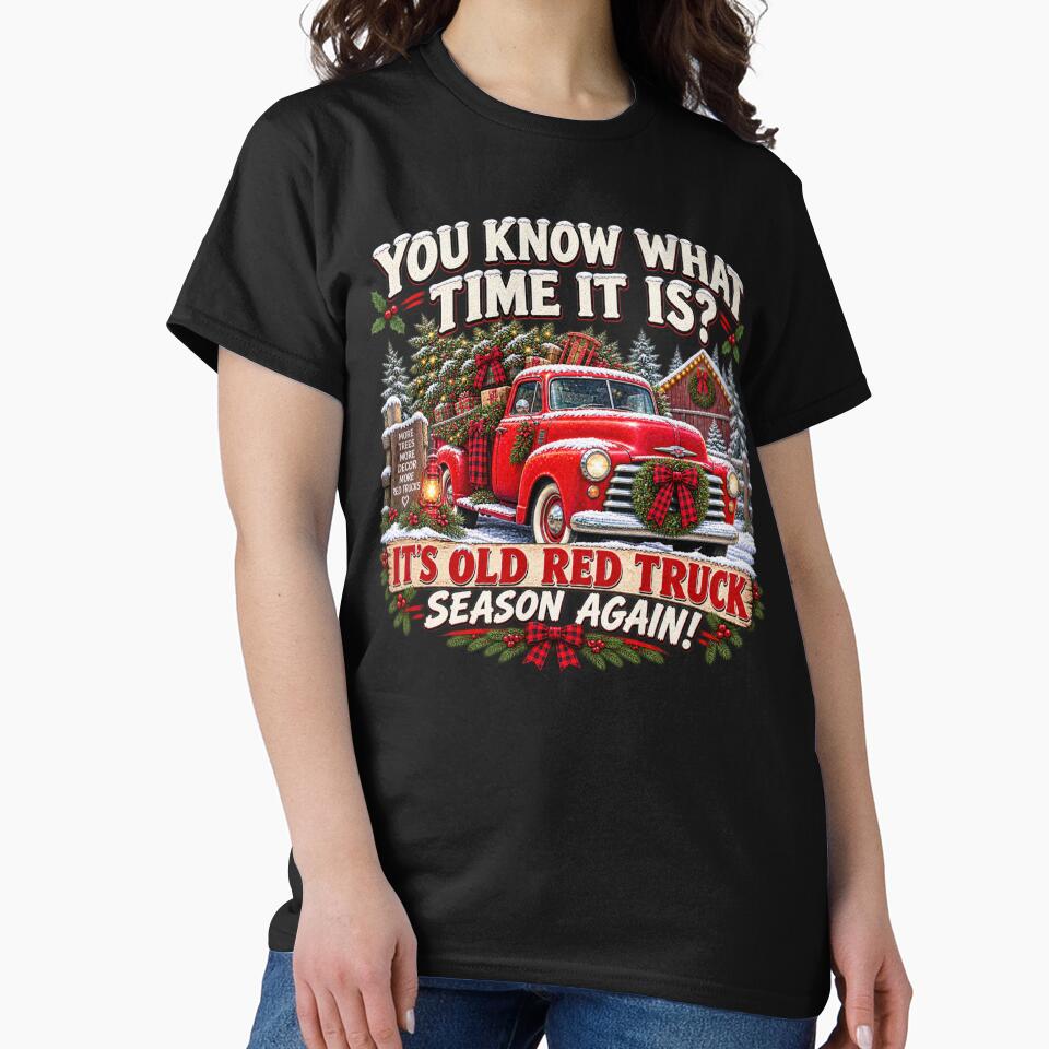 It’s Old Red Truck Season Again – Funny Vintage Christmas Humor by DesignsForThee