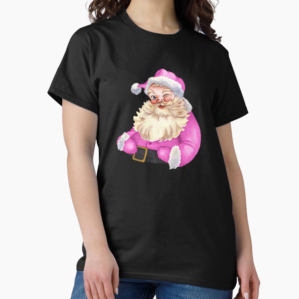 Cute Pink Santa Claus Christmas Holiday Wishes by eviesfashion