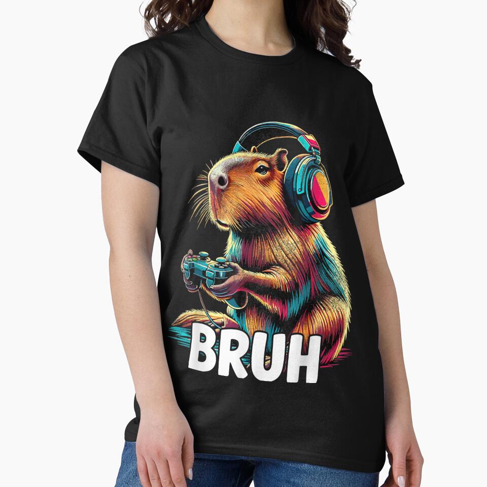 Bruh Capybaras Funny Video Games Capybara Art for Men Women Kids , Capybara Gift Lover by DZIRI NAJAT