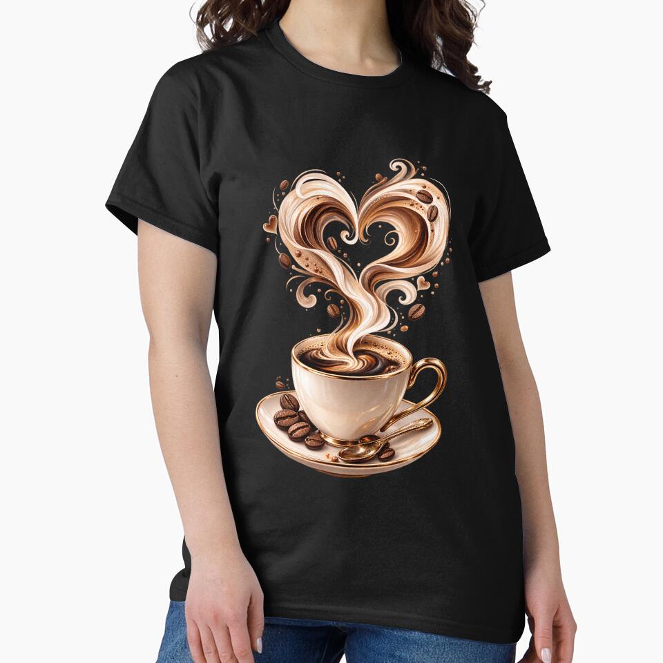 Coffee Love | Heart Shaped Steam & Elegant Coffee Cup by CalmMandala