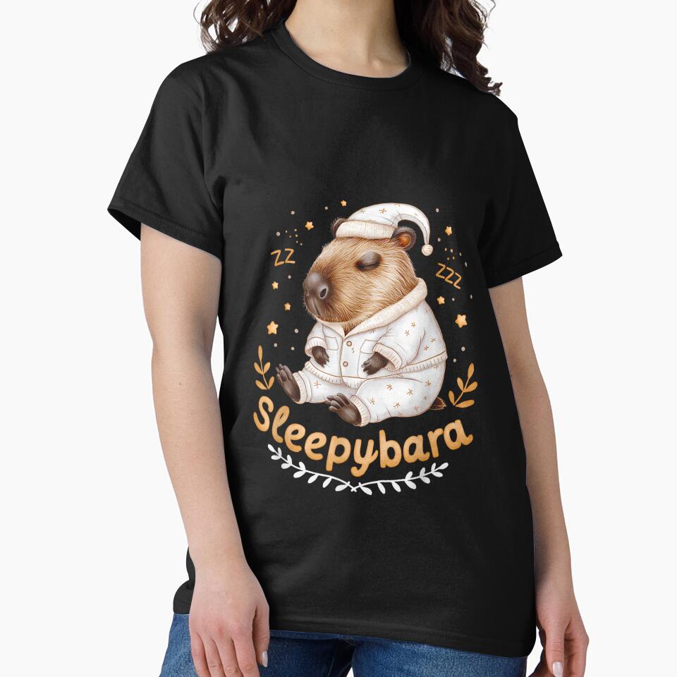 Capybara Official Sleep Pajamas Nightgown Sleepybara Rodents Art for Men Women Kids , Capybara Gift Lover by DZIRI NAJAT