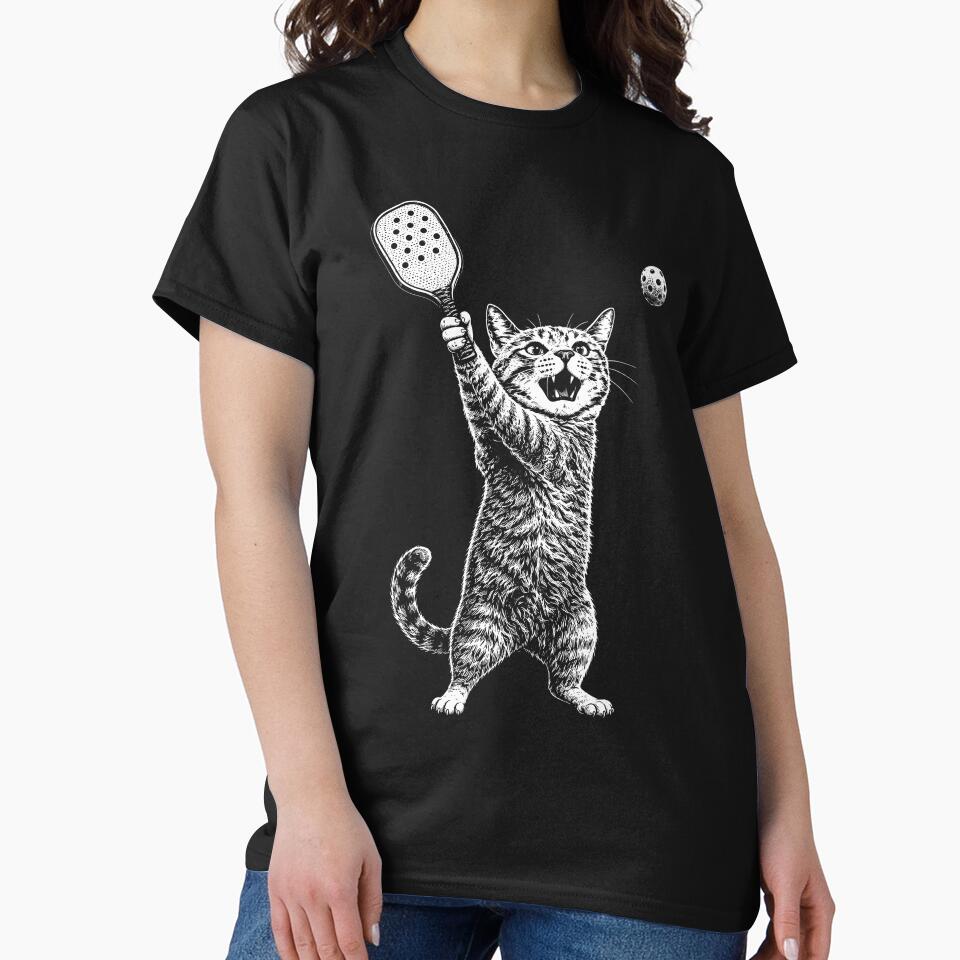 Vintage Pickleball Cat by gunaone-design