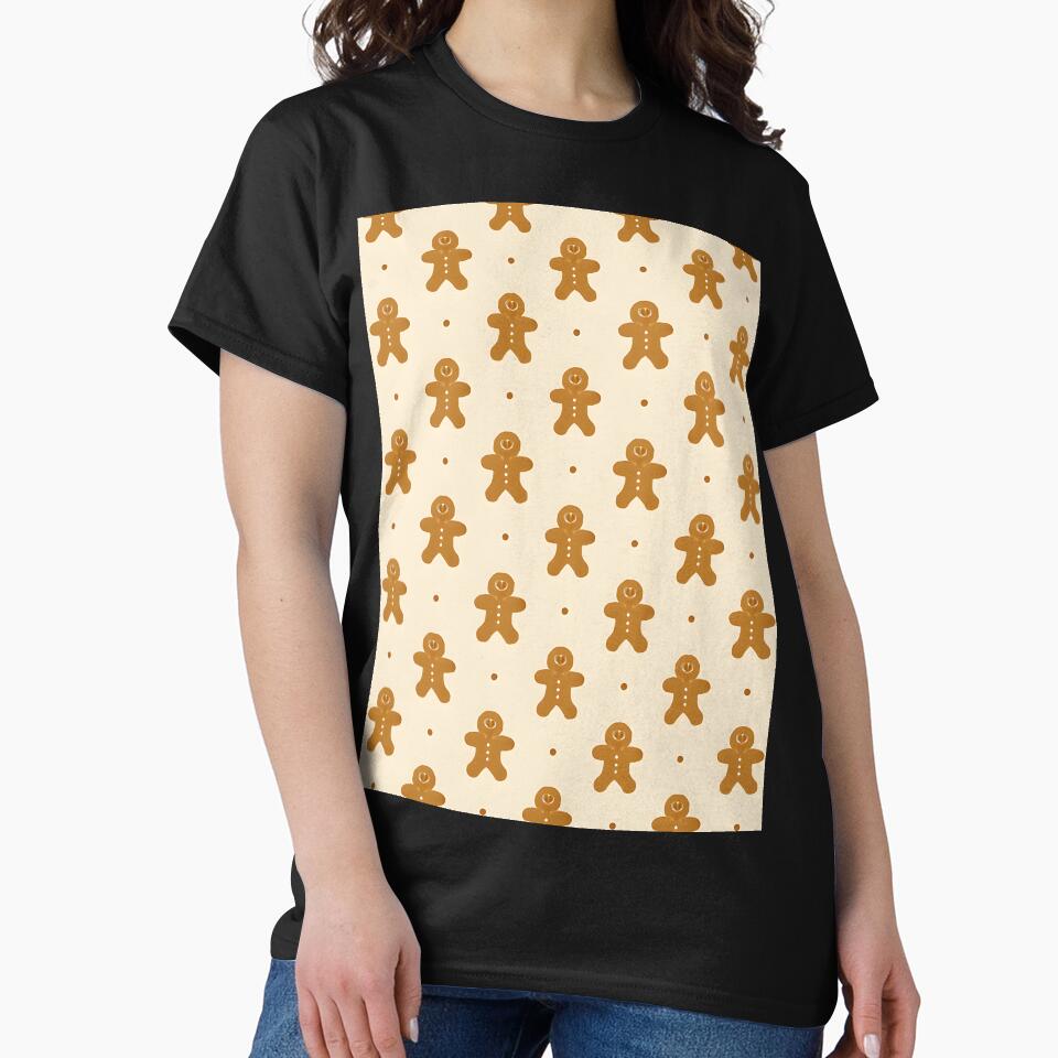 Gingerbread Men on Cream Christmas Background by SassyArtistry