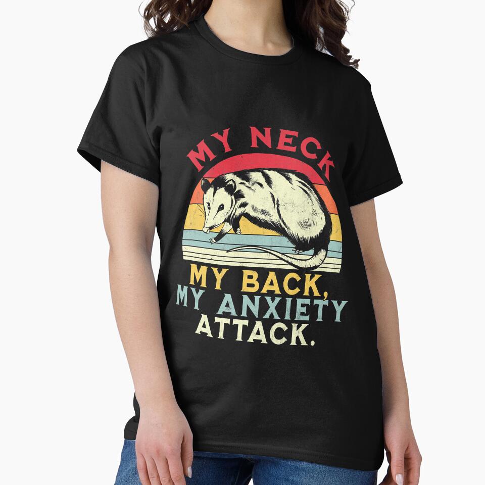 Vintage My Neck My Back My Anxiety Attack Opossum Sunset by WolskiFrida