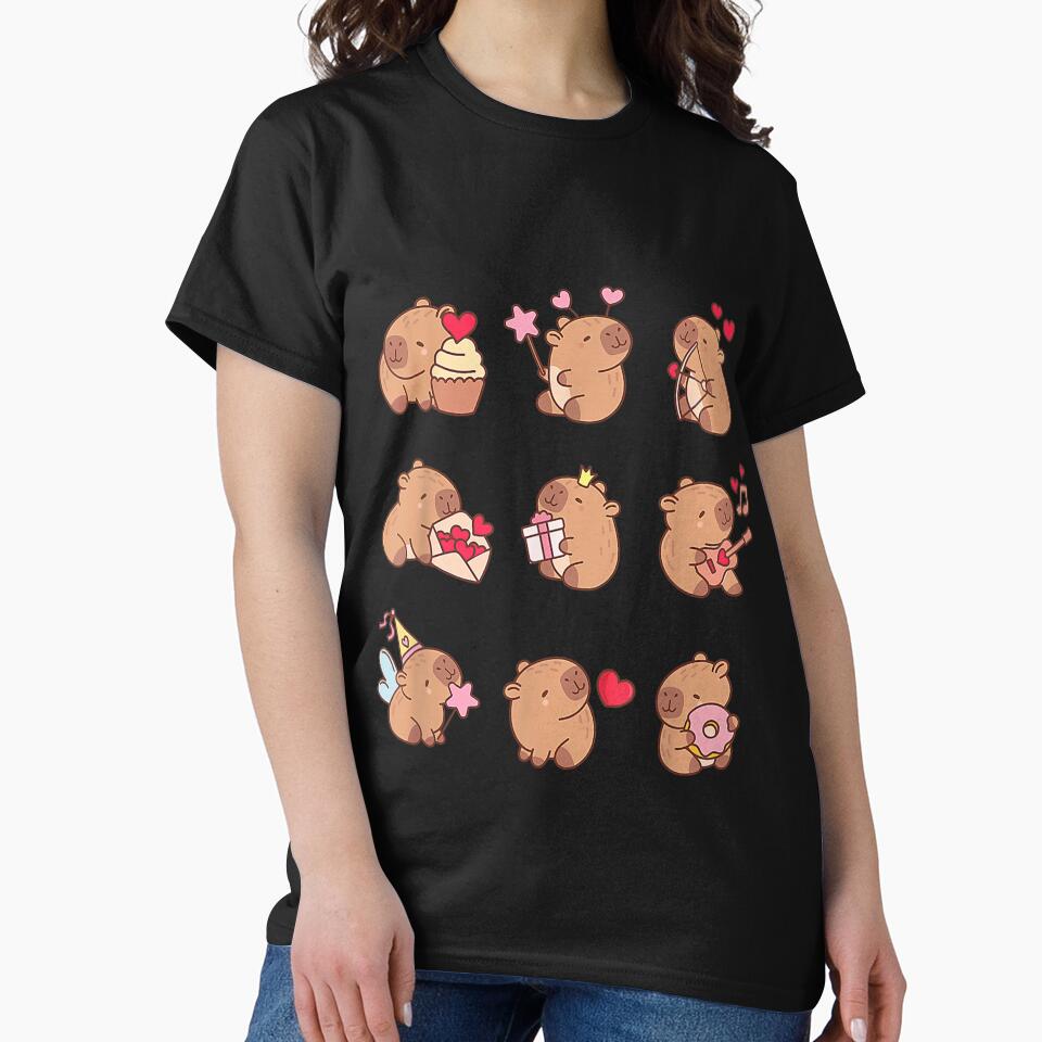Super Cute Capybaras Girlie Capybara Art for Men Women Kids , Capybara Gift Lover by DZIRI NAJAT
