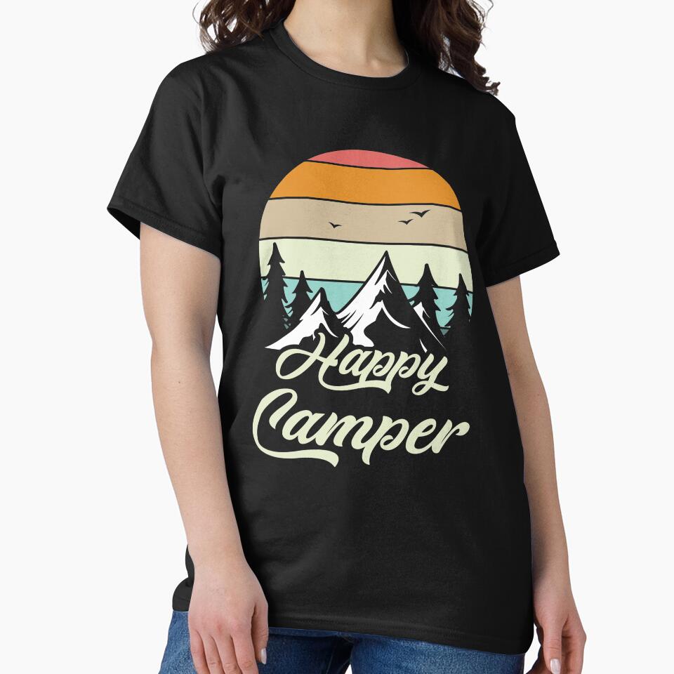 Happy Camper Hiking Lover Adventure Vintage | Funny Hiking Lover by simplife-art