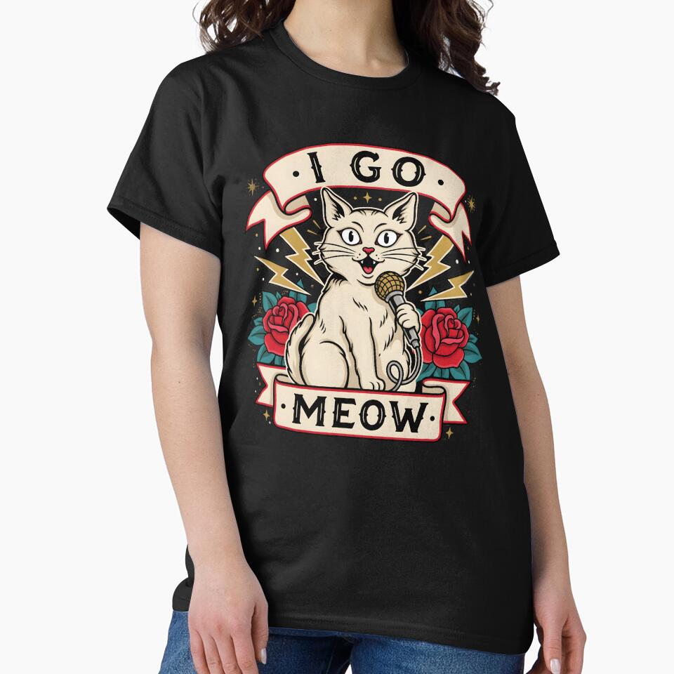 I Go Meow Retro Meme Funny Cat Lover with Vintage Style by Redgiant87x