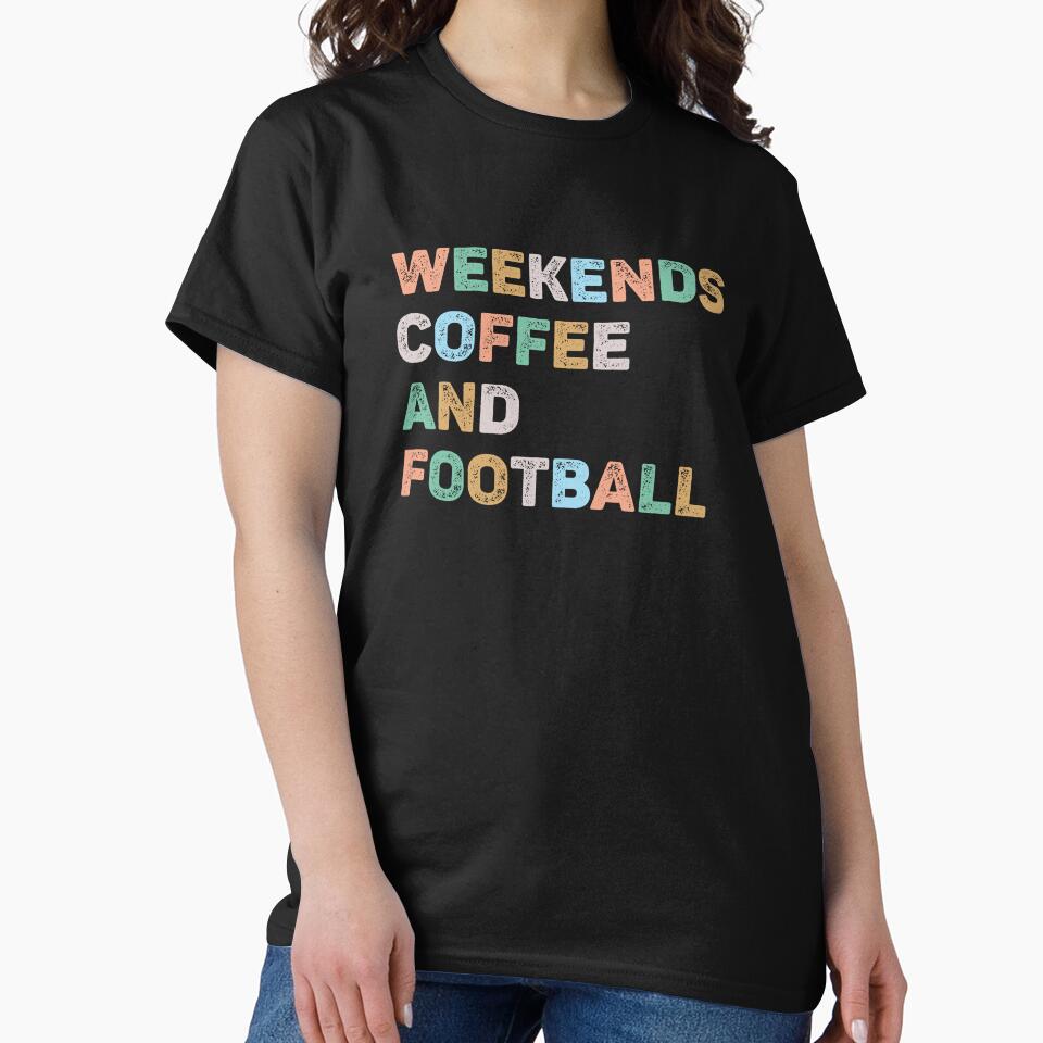 Weekends Coffee and Football Colorful Football Mom by RareBunny