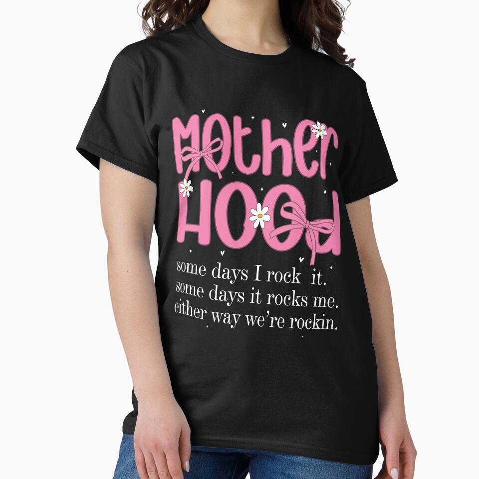 Funny Motherhood Coquette Bow Checker Retro Mom Mothers Day Pink Coquette by SouQ-Art