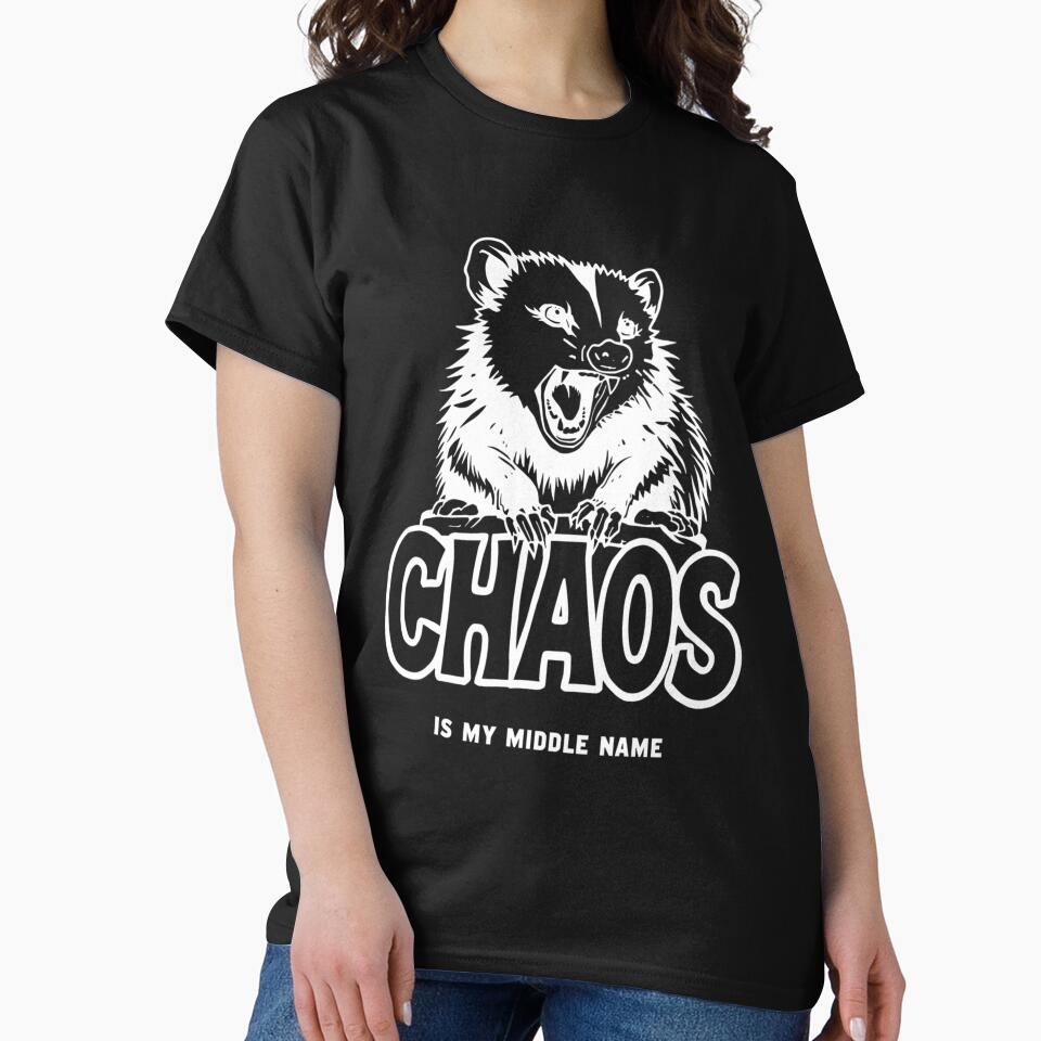 Opossum "chaos is my middle name" by PunkdUpPrints