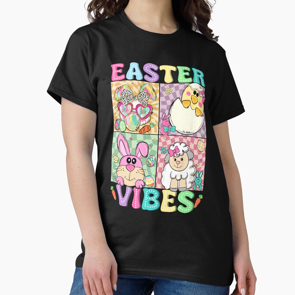 Easter Vibes Coquette Bow Bunny Tie Dye Easter Day Girls by TalalosART