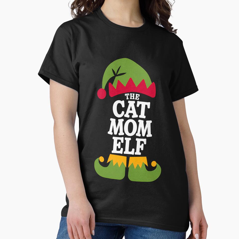 The Cat Mom Elf Christmas Gift Mommy Funny Christmas by SlocifieShop