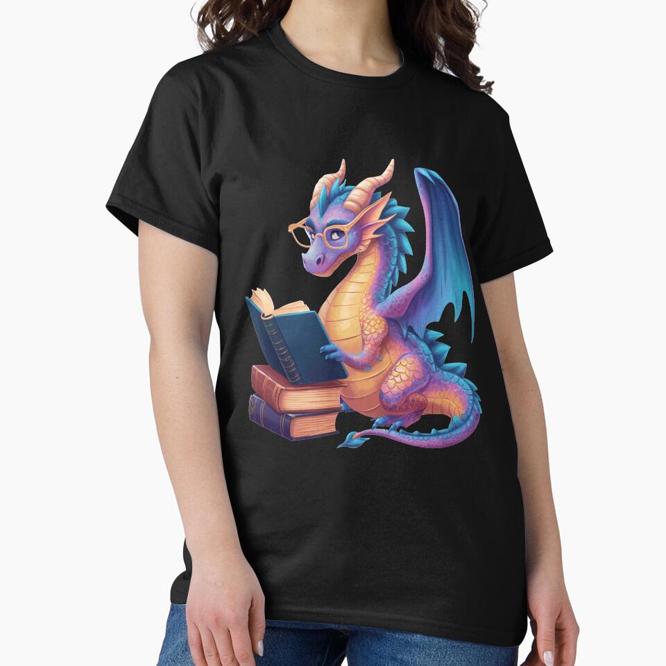 Bookworm Book Lover Women Girls Dragon Reading by BlueBerry-Pengu