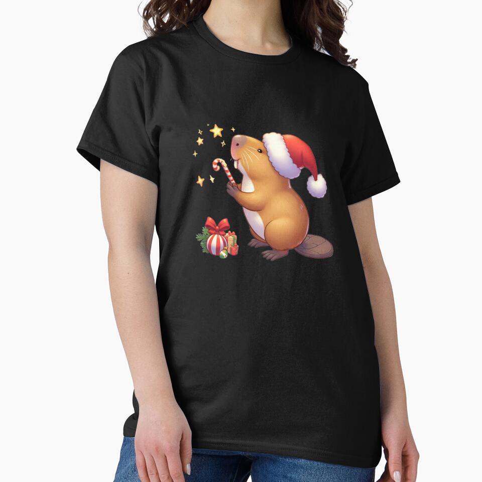 Capybara Celebrating Christmas by printsbymiles