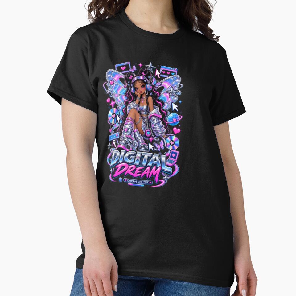 Digital Dream Y2K Cybercore Girl Retro Internet Aesthetic by EssentialsWear