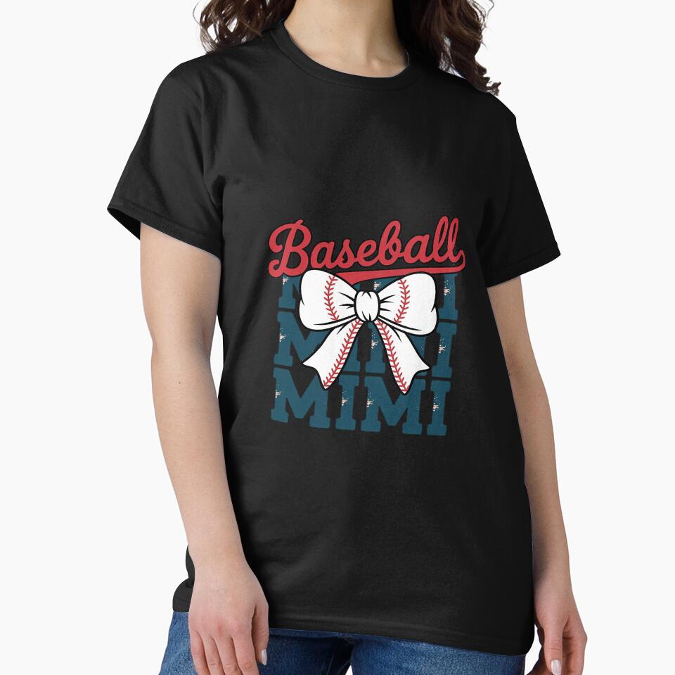 Baseball Mimi Coquette Bow Mom Mothers Game Day Baseball by Ranicholasyy