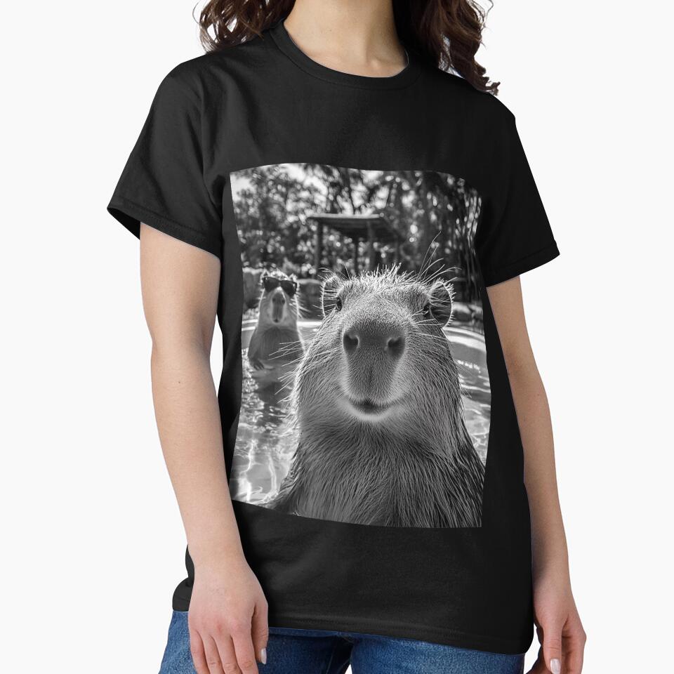 Cool Capybara Selfie Art for Men Women Kids , Capybara Gift Lover by DZIRI NAJAT