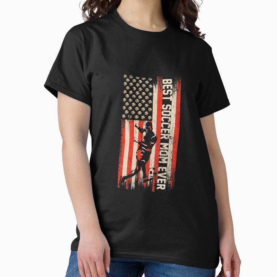 Vintage Usa Flag Best Soccer Mom Ever by SkyCloudBlue