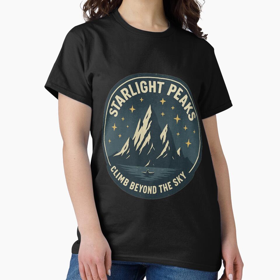 Starlight Peaks Mountain Adventure T-Shirt by สุธรรมาท  ทองกร