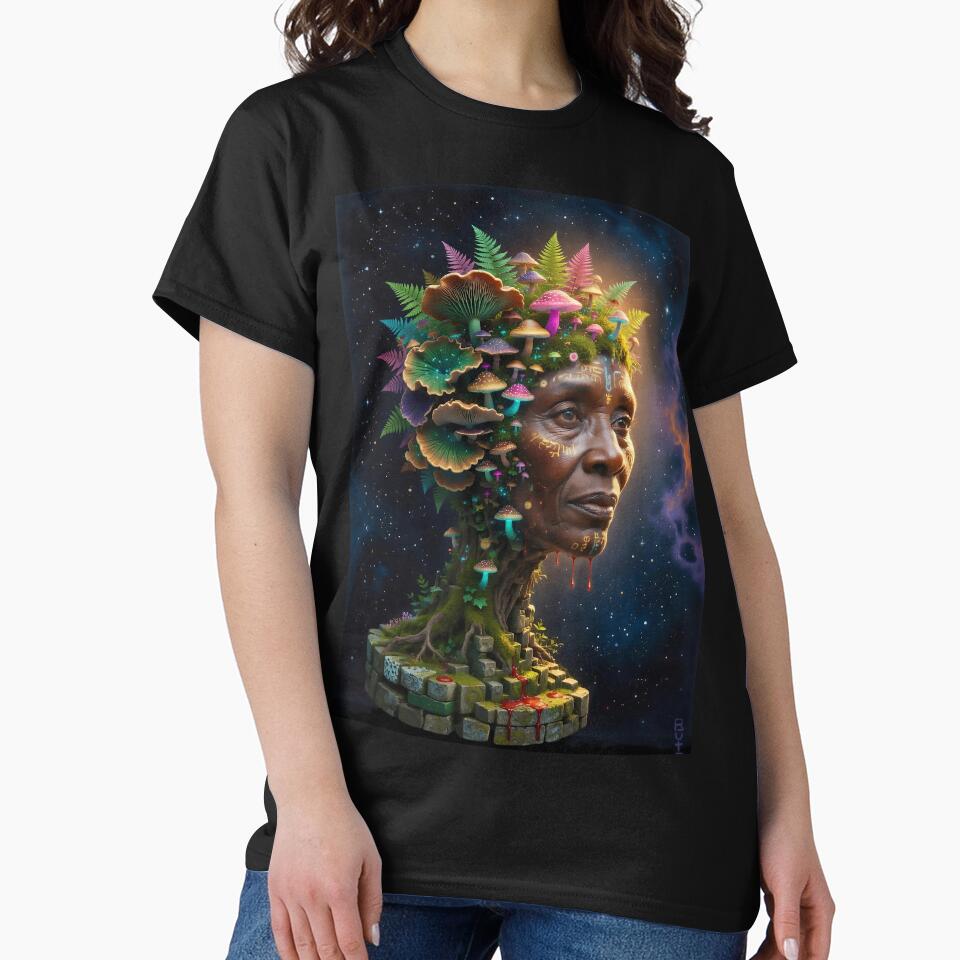 Mushroom Boho Goblincore Goddess | Whimsical Forest Spirit Art by Ruta