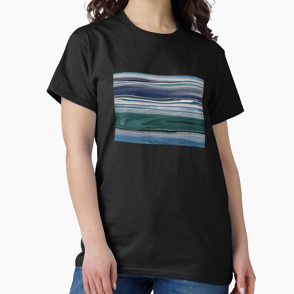 Ocean Abstract Horizontal Stripes Beachy Vibes Beach House Décor Art 20 of 20 by Beachy