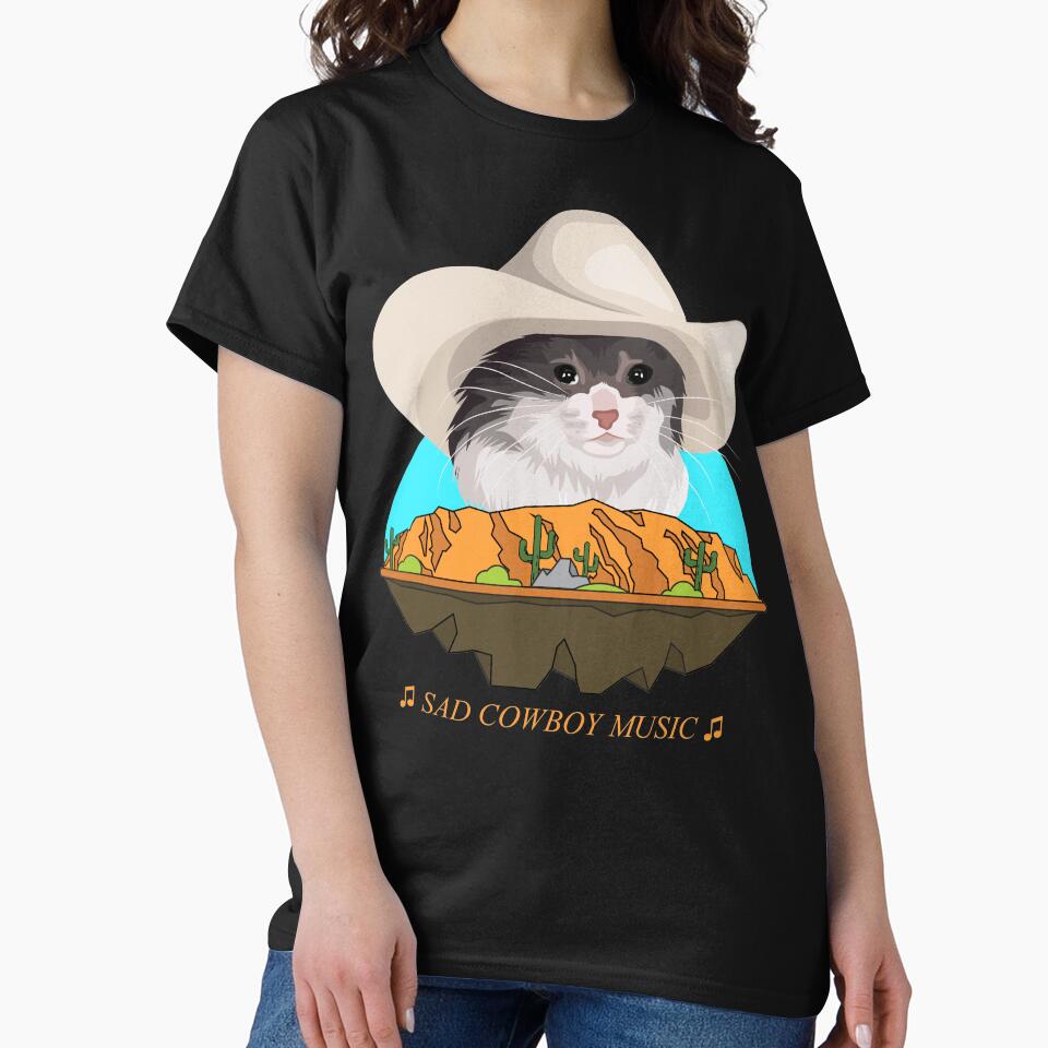 Sad Cat Wearing a Cowboy Hat Meme by CelestialHCO