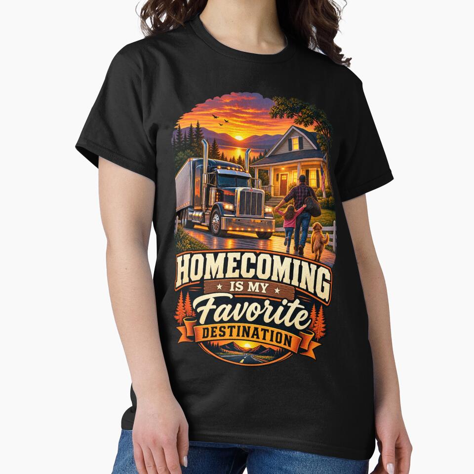 Homecoming Is My Favorite Destination - Trucker Dad T-Shirt by Haque Designs