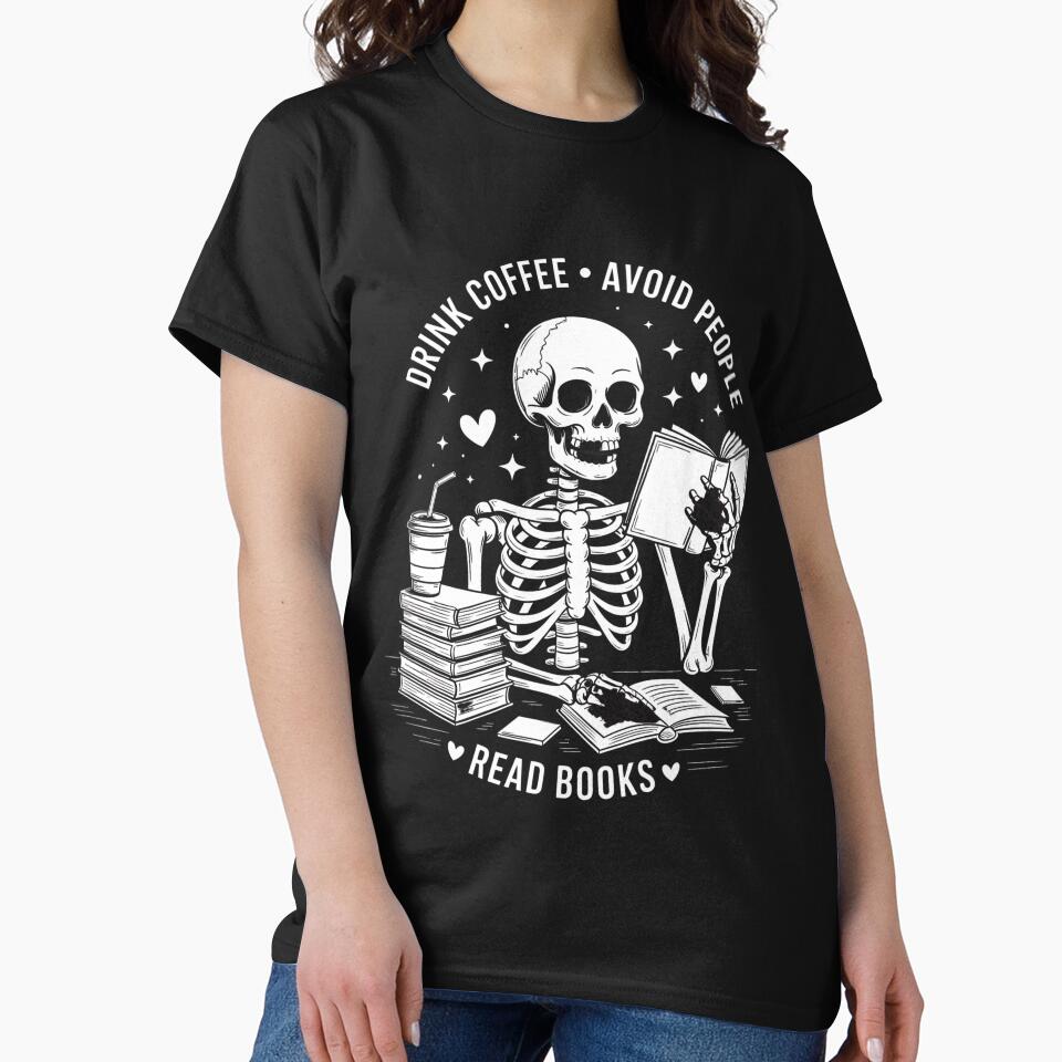 Funny Skeleton T-Shirt - Introvert Graphic Tee by Velouria Universe