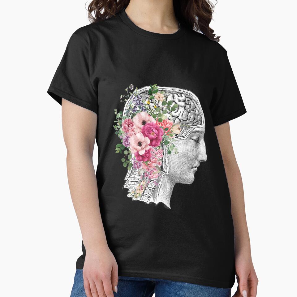 Roses floral mental health matters brain psychology by Collagedream