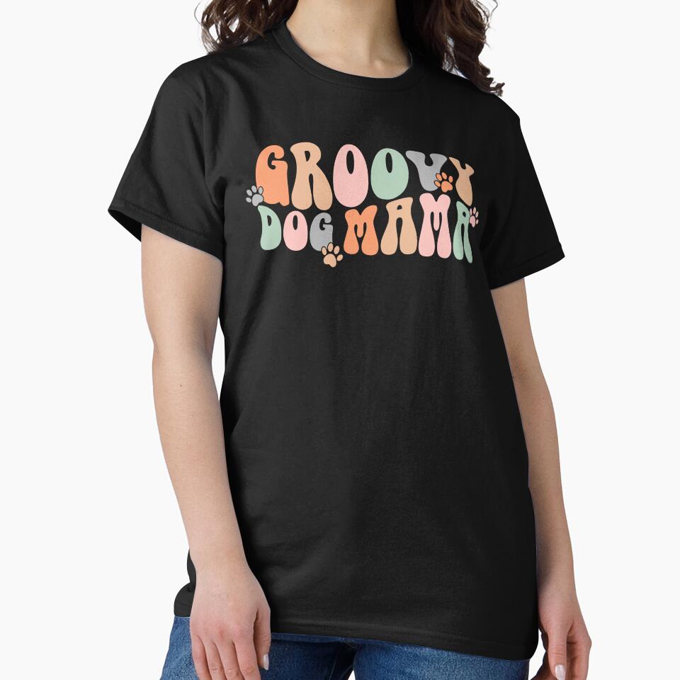 Retro Groovy Dog Mama With Cute Paws by GPODdesign
