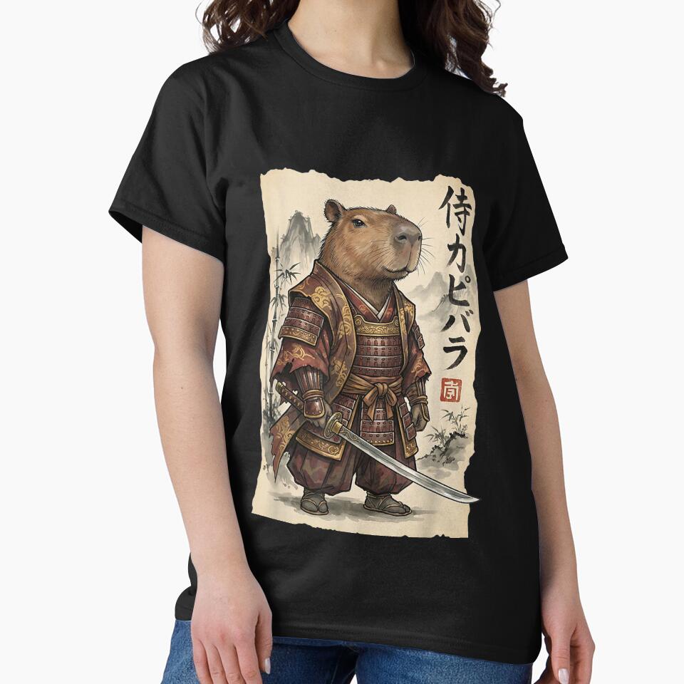 Samurai Capybara Japanese Art Vintage Graphic Funny Animal Art for Men Women Kids , Capybara Gift Lover by DZIRI NAJAT