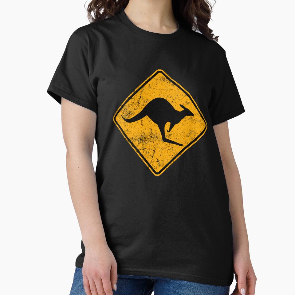 Outback Kangaroo Crossing Road Sign by avperth Unisex