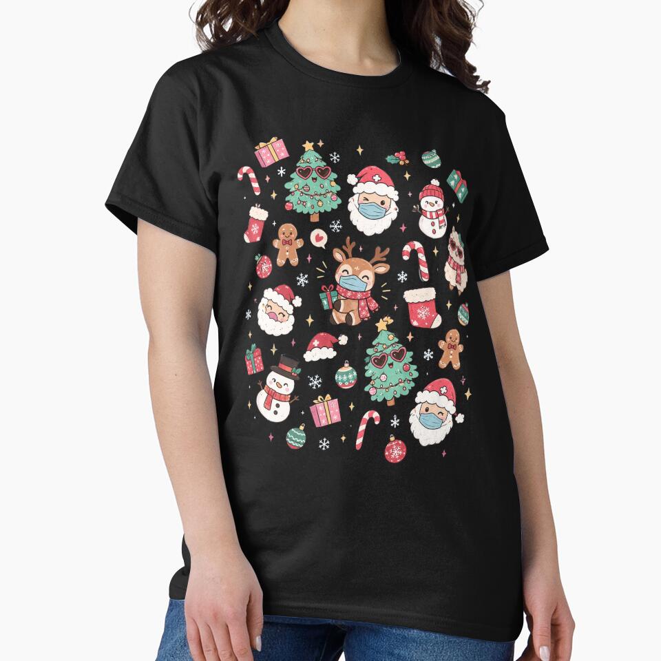 Pink Nurse Christmas Retro Kawaii Medical Pattern by hamadacolonel