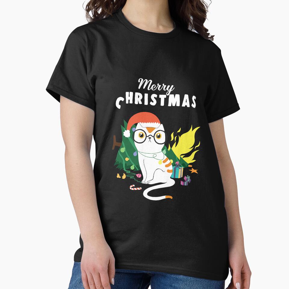 Funny Naughty Cat Set Christmas Tree by atalia8932