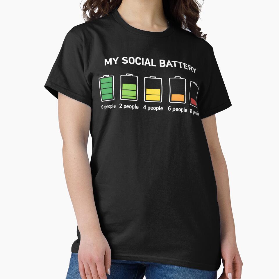My Social Battery Introvert Socially Drained Funny Low Battery Humor Design Retro Vintage by Artbyrome