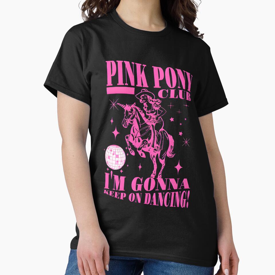 Pink Cowgirl Riding Unicorn Disco Ball Retro Western Aesthetic by Moad Fahim
