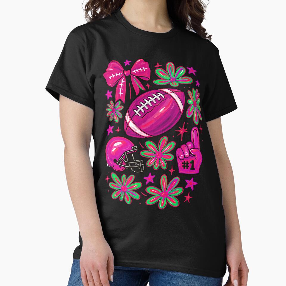 Football Coquette Bow Pink Football Fall by BornBorn